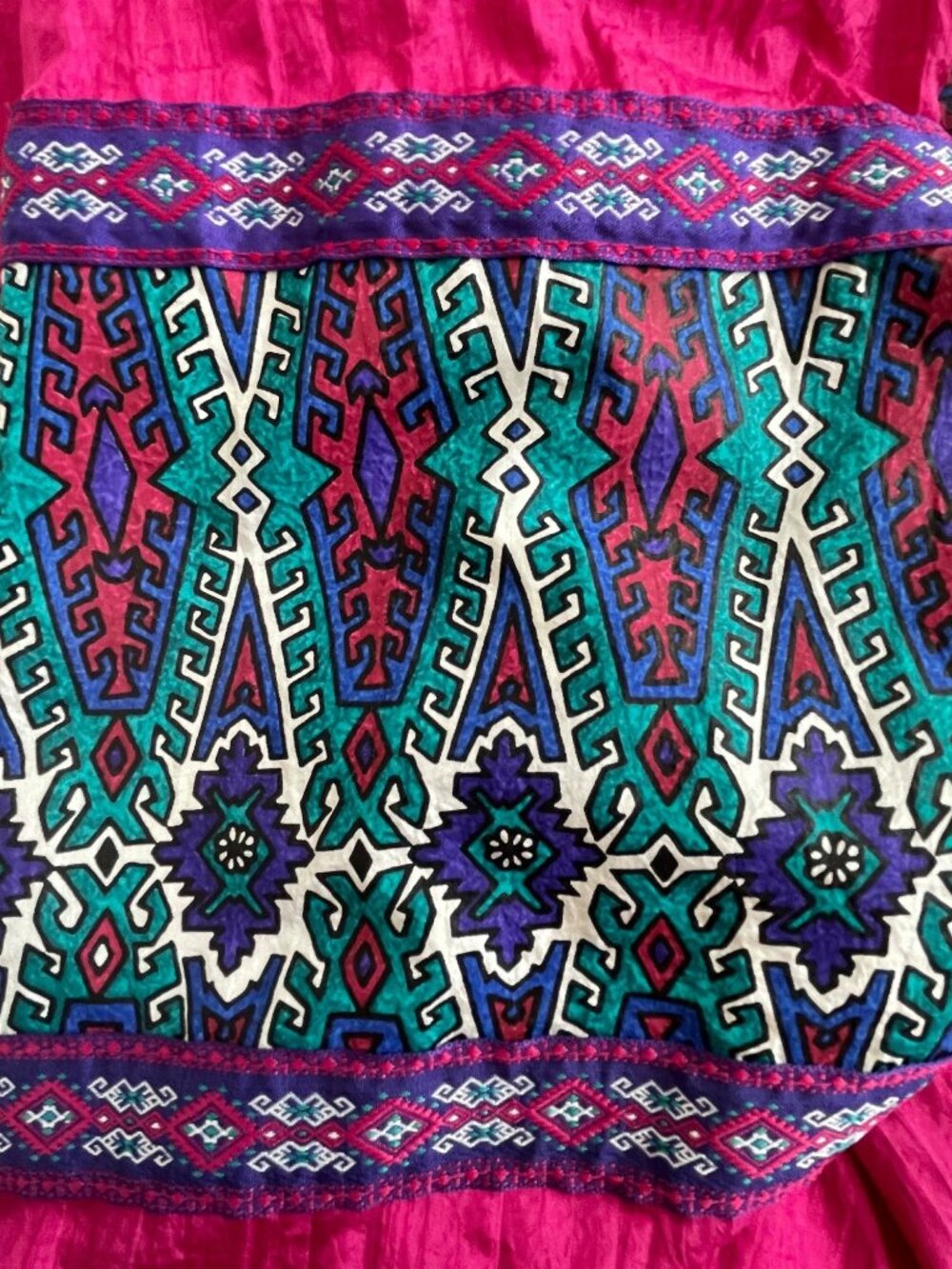 Vintage 1993 Bocco Colorful Aztec Ribbon 100% Nylon Lined Windbreaker Jacket LRG - Picture 14 of 14